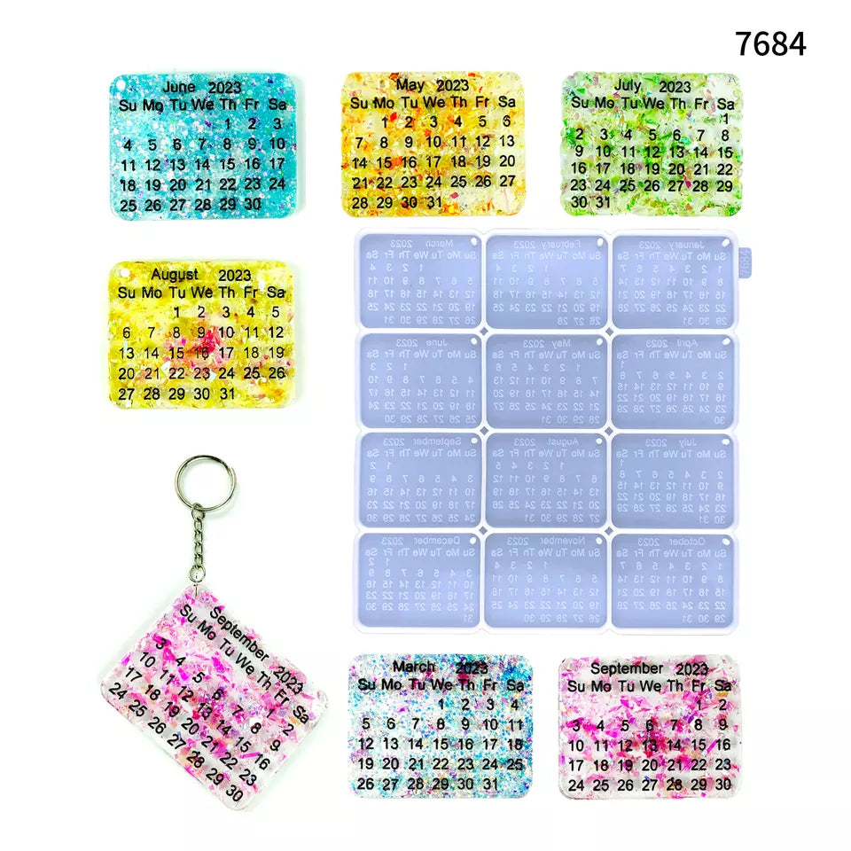 2023 Calendar Mold - Monthly Keychain mold Bestow Charms