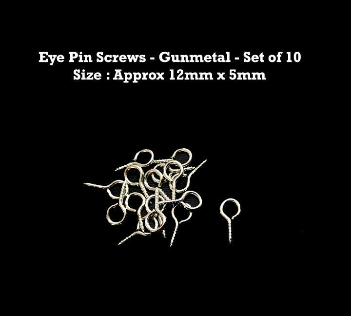 Gunmetal EyePin Screw  of Keychain - Set of 10 Bestow Charms
