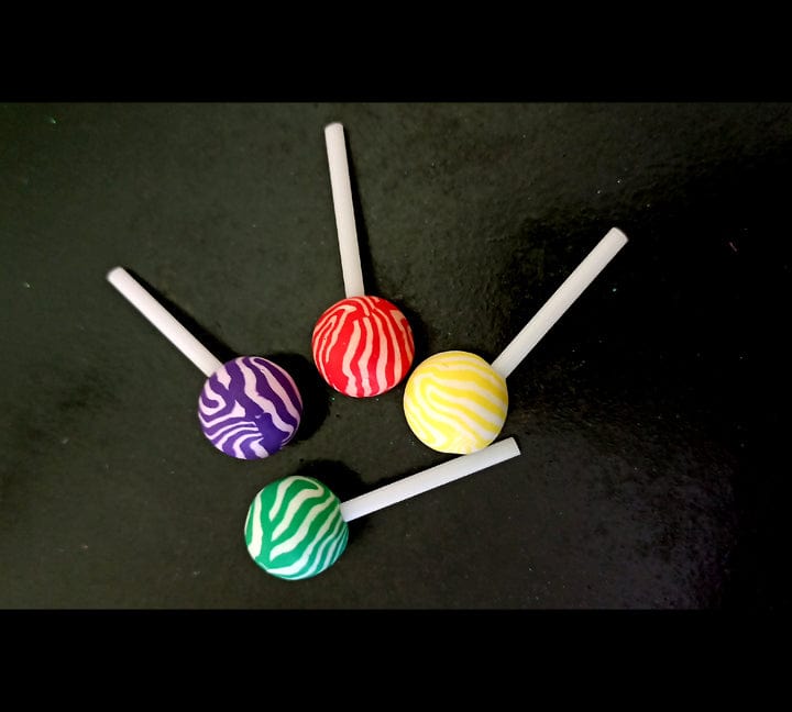 Lollipop Miniatures | Set of 2 Food Lollipop | Multi Colorful Candy Dollhouse | Play Food Mini Dollhouse Bestow Charms