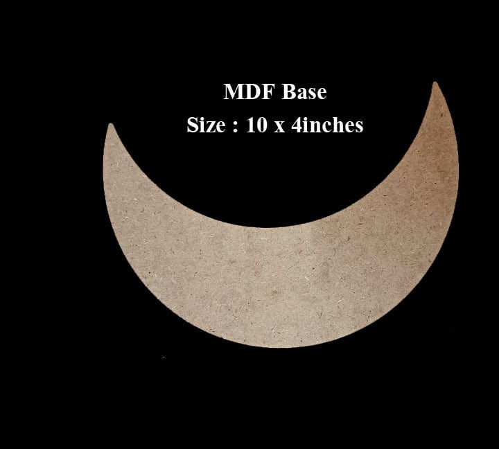 MDF Crescent Base | MDF Crescent Cutout | For Art & Craft Purpose Bestow Charms