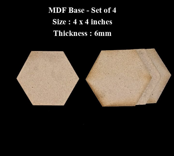 MDF Hexagon Coaster | Set of 4 MDF Hexagon Coaster Bestow Charms