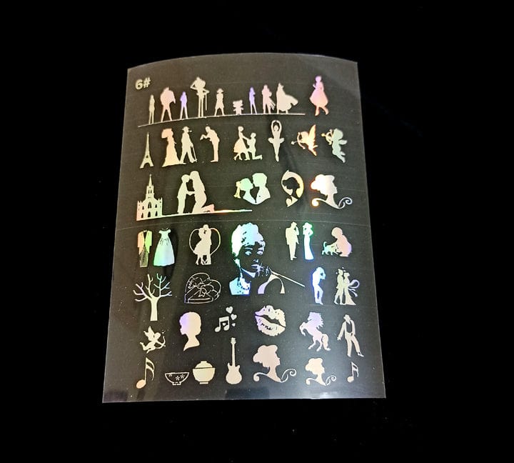 People Holographic Stickers | Cut and Paste Holographic Stickers | A5 Size Bestow Charms