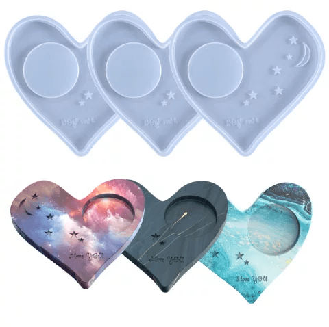 Silicone Heart Shape Tea Light Candle Holder Mold | DIY Silicone Candle Mold Bestow Charms