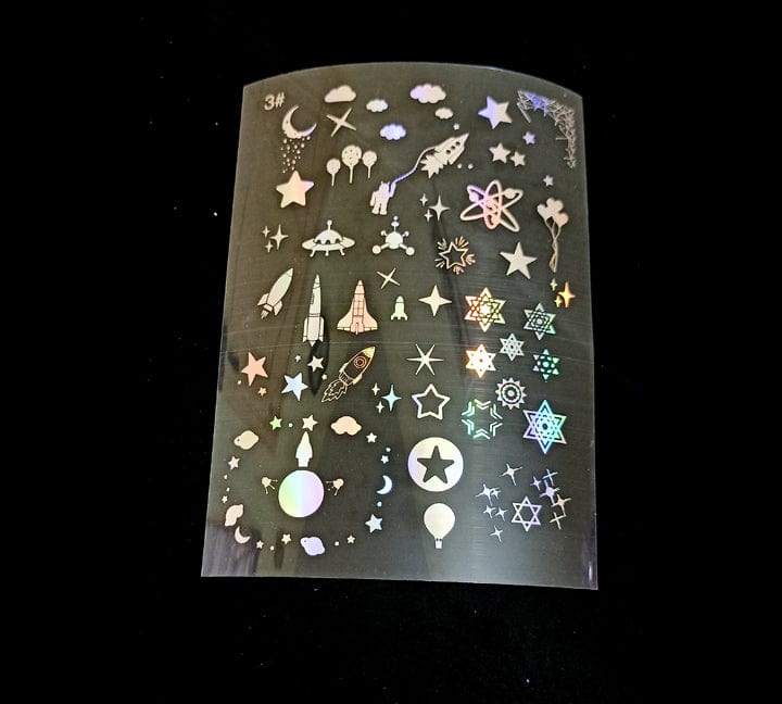 Space Holographic Stickers | Cut and Paste Holographic Stickers | A5 Size Bestow Charms