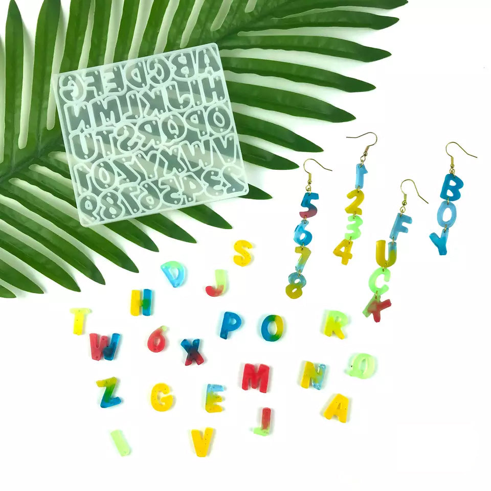 Tiny alphabet and Number mold Bestow Charms