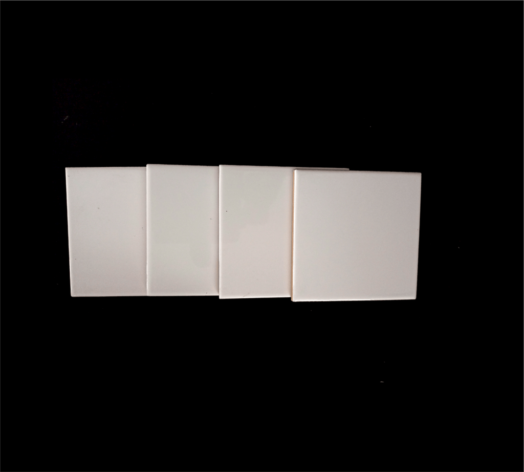 White Ceramic Tile | White Ceramic Tile | For Crafts Coasters | White Ceramic Tiles Unglazed | 11cm x 11cm with Cork Backing Pads | Use with Alcohol Ink | Acrylic Pouring | DIY Make Own Coasters | Mosaics | Painting Projects | Decoupage Bestow Charms