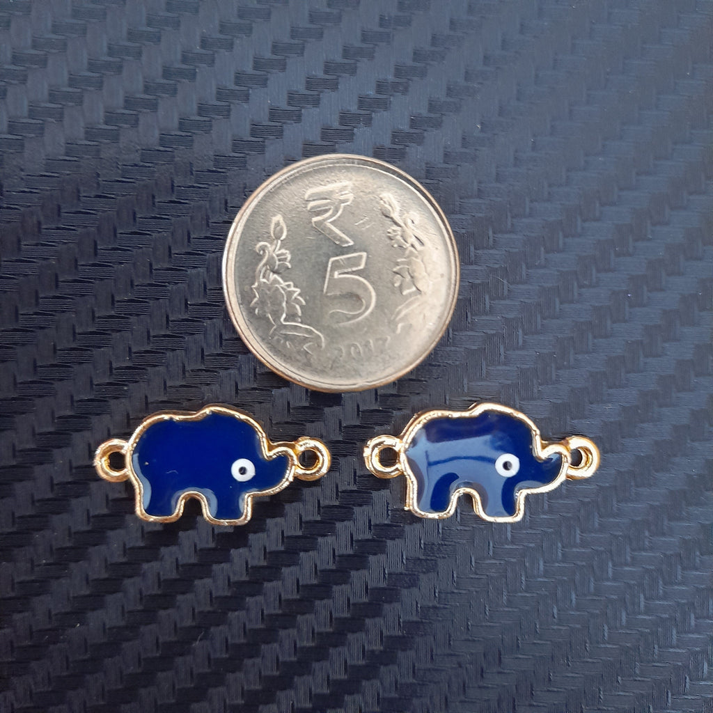 Elephants Mixed Colourful Metal Charms - Set Of 2 Bestow Charms