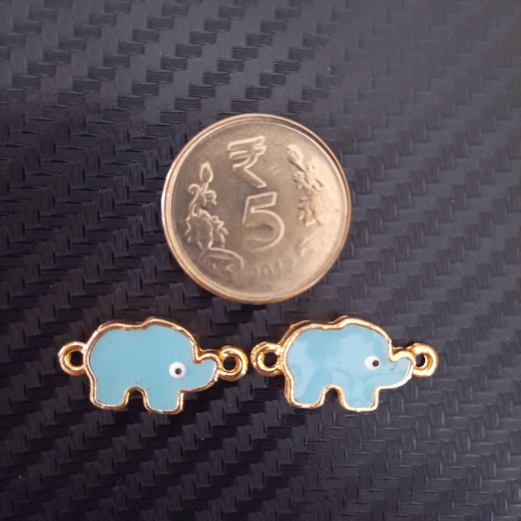 Elephants Mixed Colourful Metal Charms - Set Of 2 Bestow Charms