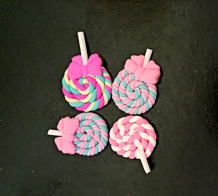 Mini Spiral Lollipop Miniatures 2 | Set of 2 Mini Spiral Lollipop Miniatures Bestow Charms